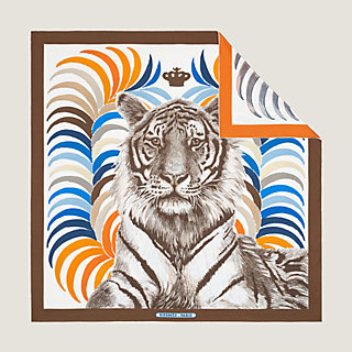 となるため エルメス スカーフ カレ90 ダブルフェイス 王者の虎 Tigre Royal HERMES シルクスカーフ 2022年春夏
